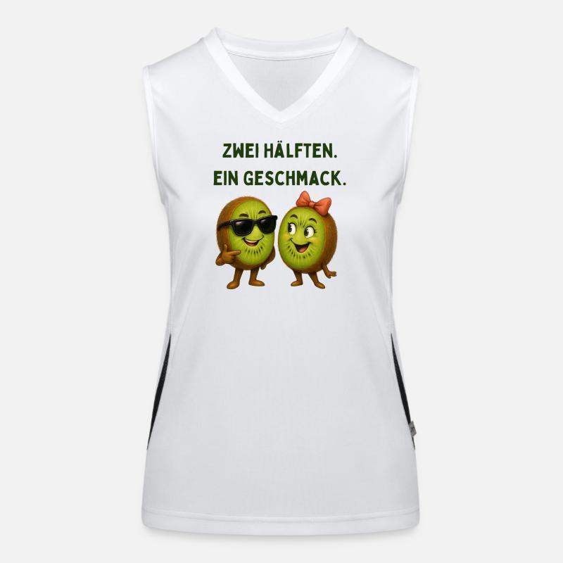 Zwei Hälften Ein Geschmack Kiwi Funktionelles Kontrast-Tank Top für Frauen