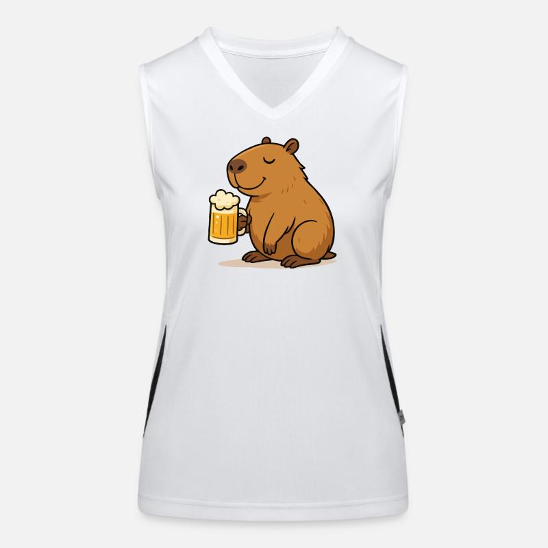 Capybara Bier Funktionelles Kontrast-Tank Top für Frauen