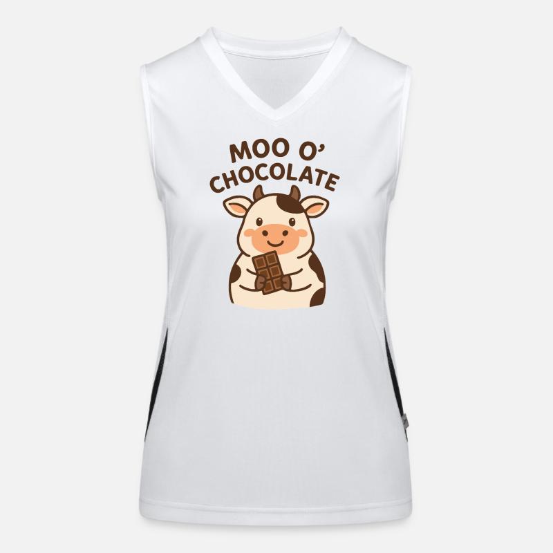 Moo o’Chocolate Drôle de jeu de mots vacain Débardeur respirant contrasté Femme