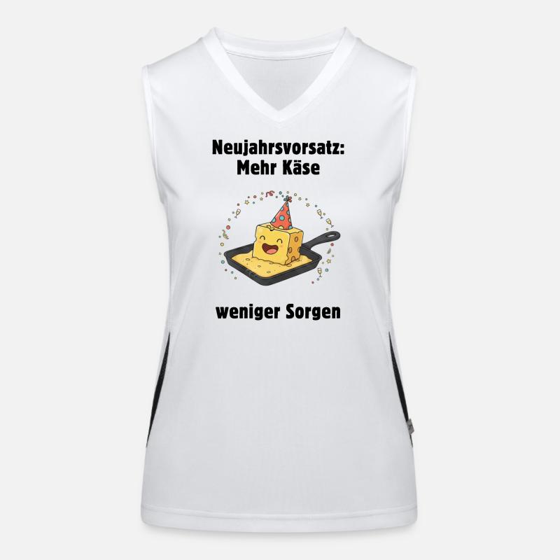 Fête fromage dans la poêle - plus de fromage, moins de soucis Débardeur respirant contrasté Femme