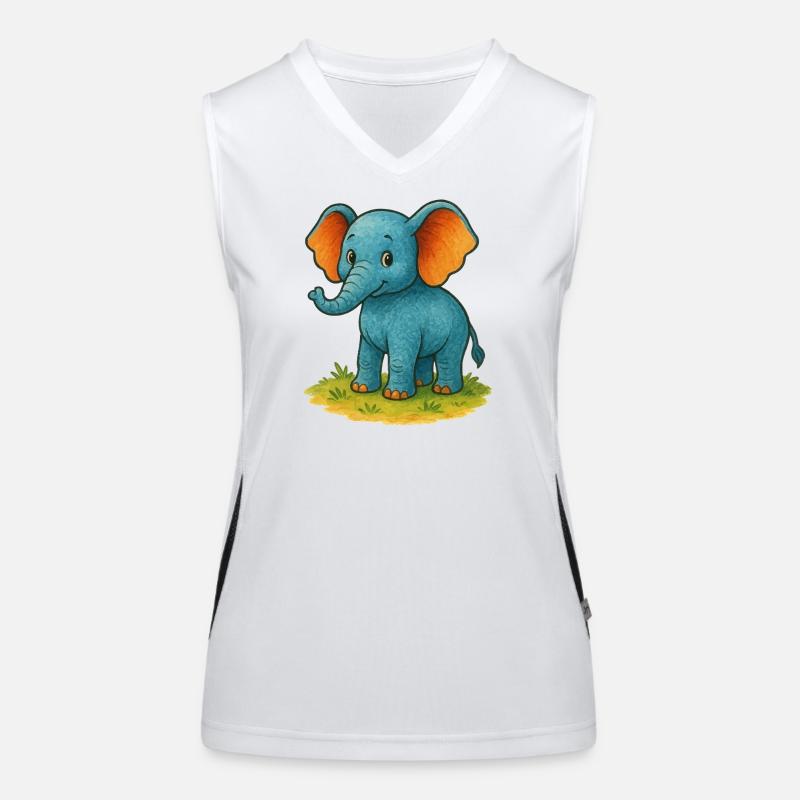 Elefant Comic Funktionelles Kontrast-Tank Top für Frauen