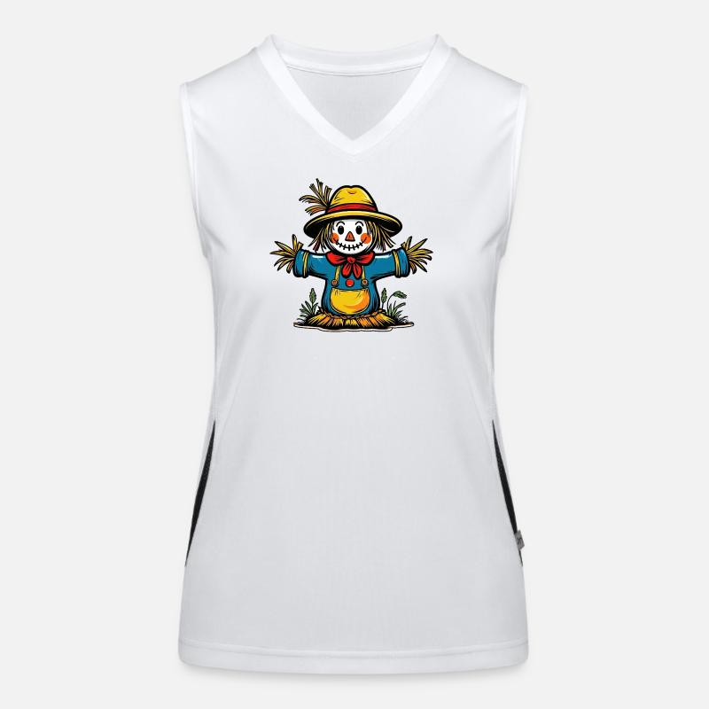 Strohmann Halloween Design Funktionelles Kontrast-Tank Top für Frauen