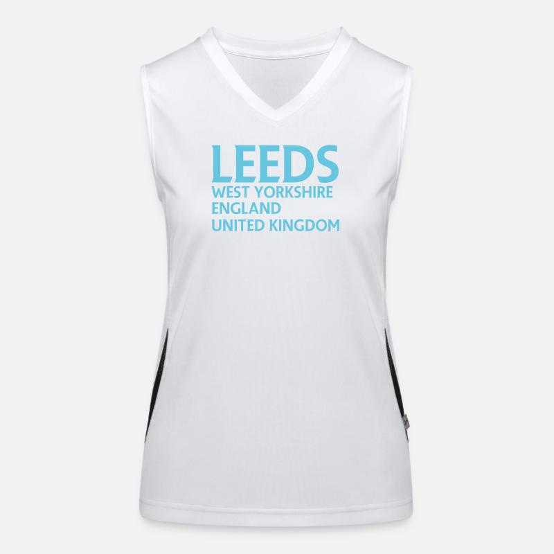 Leeds – England Lyrics Design Women's Functional Contrast Tank Top