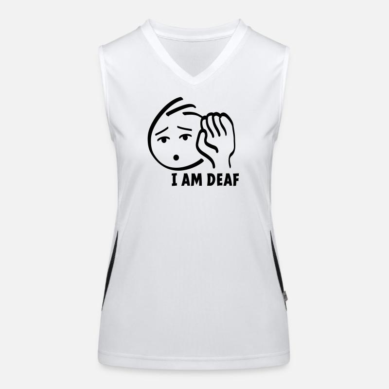 Ich bin taub, bitte schauen Sie mich an, wenn Sie sprechen. Funktionelles Kontrast-Tank Top für Frauen
