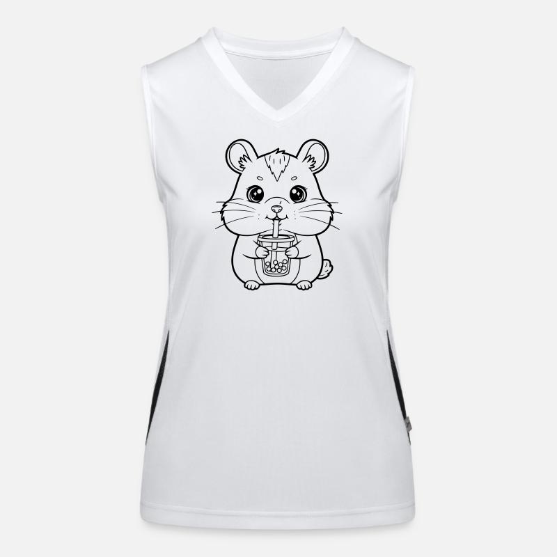 Hamster mit Becher Funktionelles Kontrast-Tank Top für Frauen