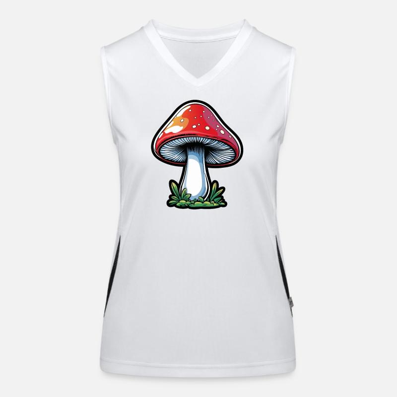Red Toadstool Popart Design Women's Functional Contrast Tank Top