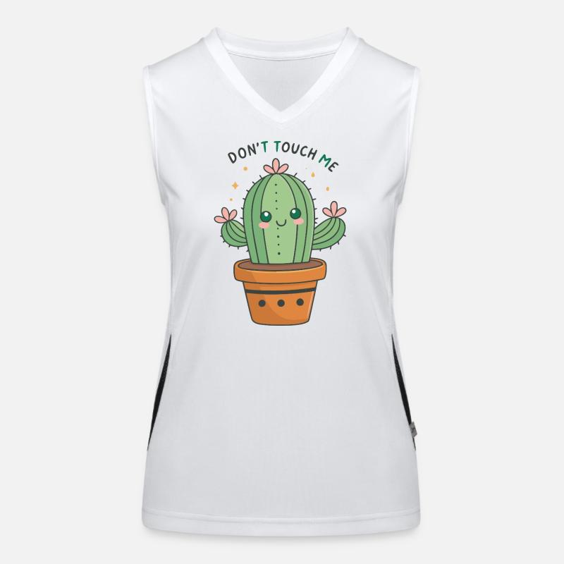 Cactus kawaii: Don't Touch Me Débardeur respirant contrasté Femme