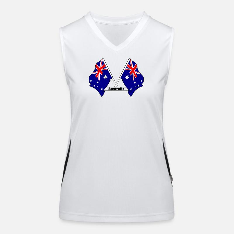 Les drapeaux croisés de l’Australie Débardeur respirant contrasté Femme