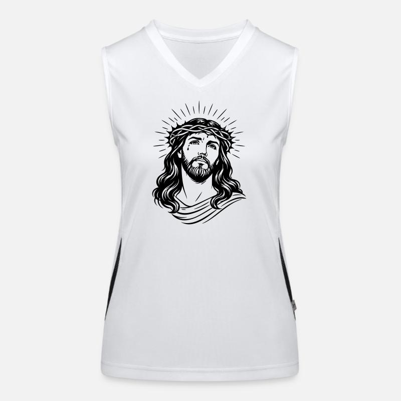 Jesus Christus Funktionelles Kontrast-Tank Top für Frauen