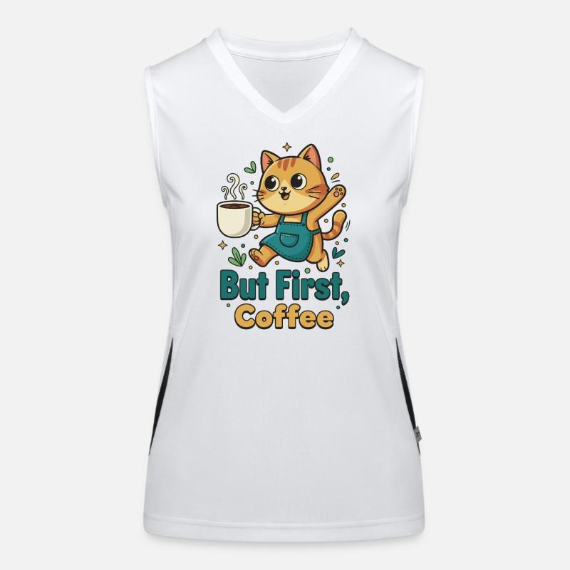 Café First Cat Débardeur respirant contrasté Femme