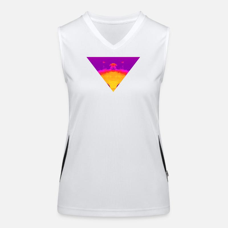 Neon Vortex, Cyber Sunset Funktionelles Kontrast-Tank Top für Frauen