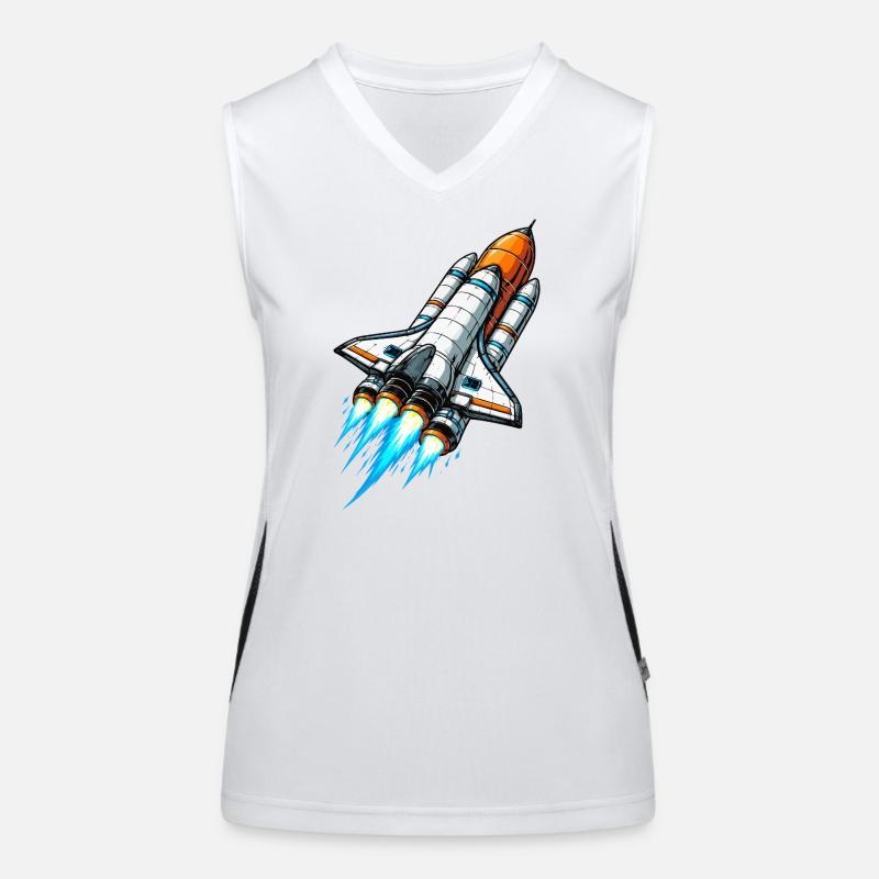 Spaceship Space Rocket Women's Functional Contrast Tank Top
