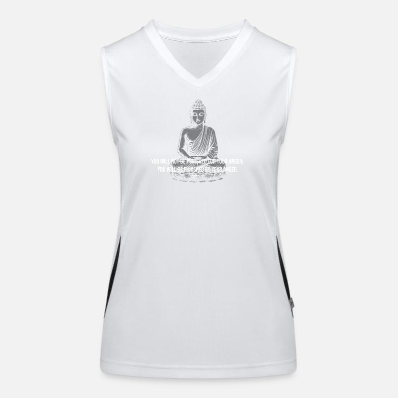 Citation du Bouddha Calme Tee Débardeur respirant contrasté Femme