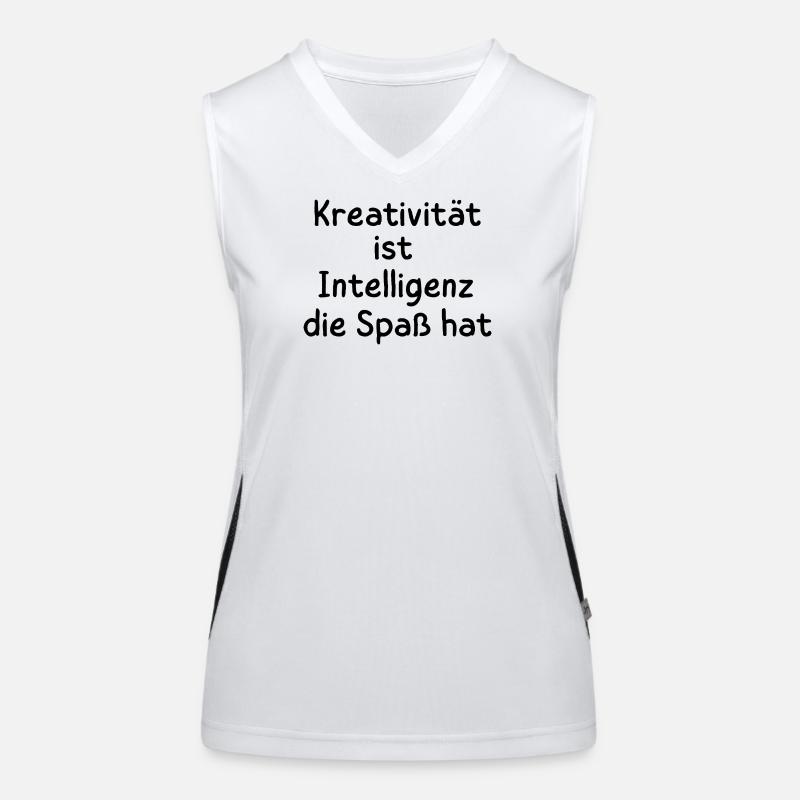 Kreativität ist Intelligenz die Spaß hat Statement Funktionelles Kontrast-Tank Top für Frauen