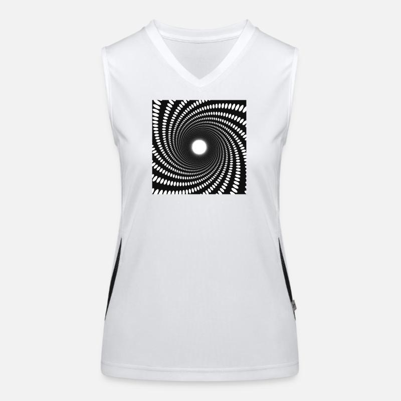 Hypnotic Dot Spiral Vortex Women's Functional Contrast Tank Top