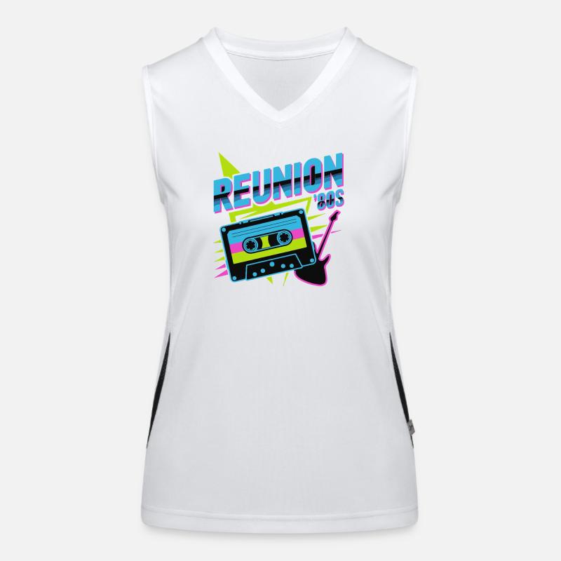 Retro Reunion ’80s Neon Cassette Women's Functional Contrast Tank Top