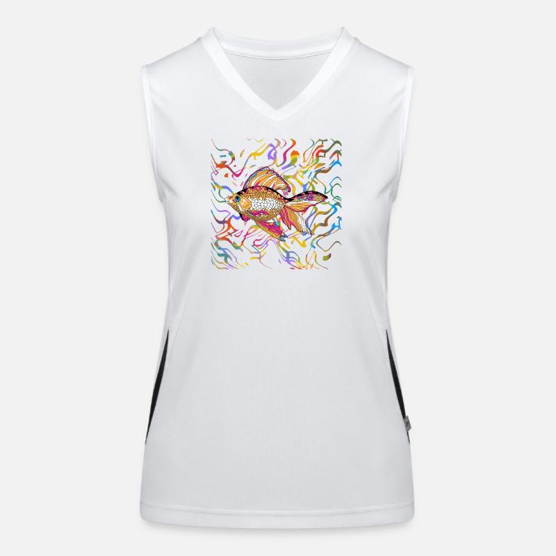 fish - Women's Functional Contrast Tank Top - white/black
