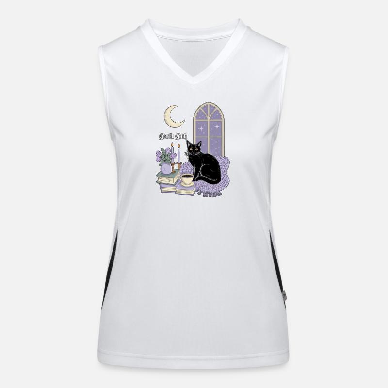 Gentle Goth Cozy Goth Cat Women's Functional Contrast Tank Top