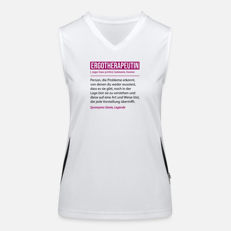 Ergotherapeutin Definition Lustiges Beruf Geschenk Funktionelles Kontrast-Tank Top für Frauen