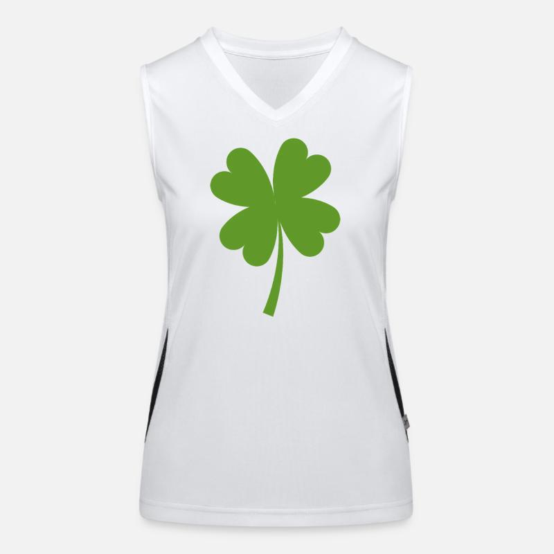 Massiver vierblättriger Klee Funktionelles Kontrast-Tank Top für Frauen
