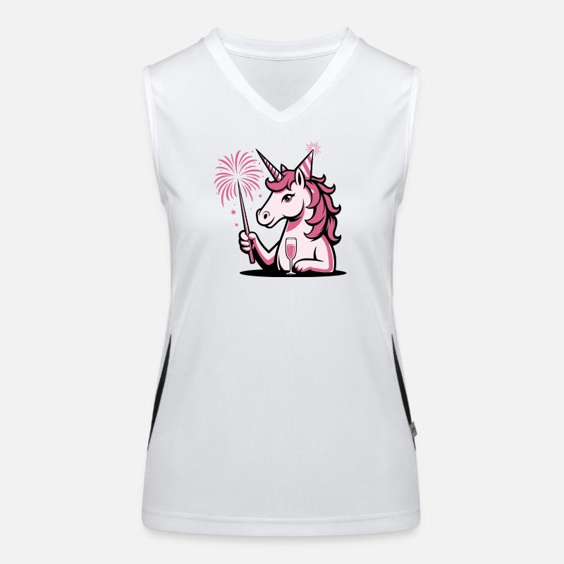 Silvester Einhorn 2026 Funktionelles Kontrast-Tank Top für Frauen