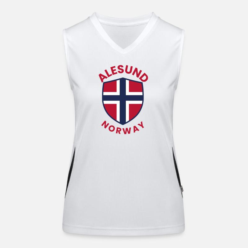 Ålesund Norwegian Flag Shield Women's Functional Contrast Tank Top
