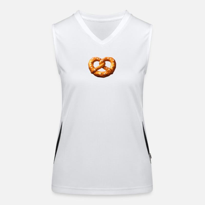 Low Poly Orange Polygonale Brezel Funktionelles Kontrast-Tank Top für Frauen