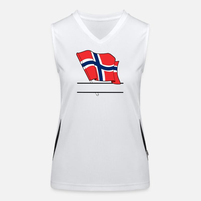 Norway Flag – Custom Text Women's Functional Contrast Tank Top