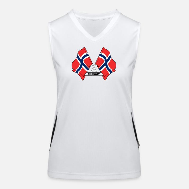 Norway Crossed Flags Women's Functional Contrast Tank Top