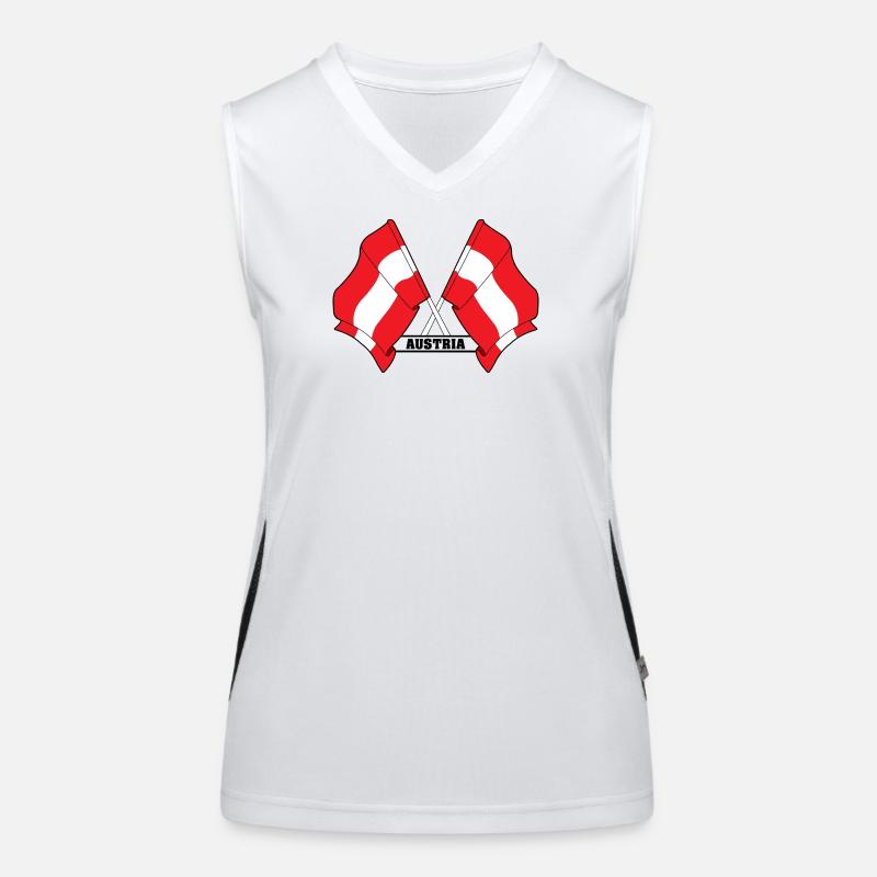Austria Crossed Flags Women's Functional Contrast Tank Top
