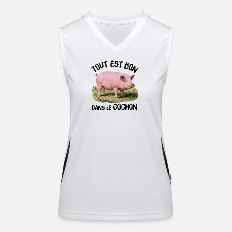 Tout est bon dans le Cochon ! Débardeur respirant contrasté Femme