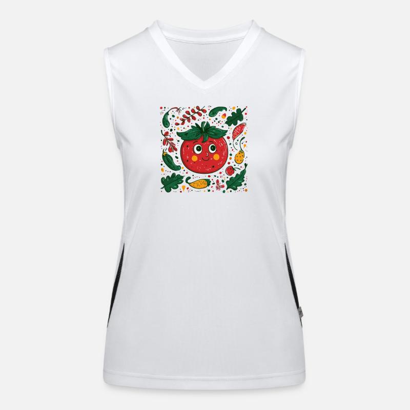 Tomate joyeuse dans la conception de jardin Débardeur respirant contrasté Femme