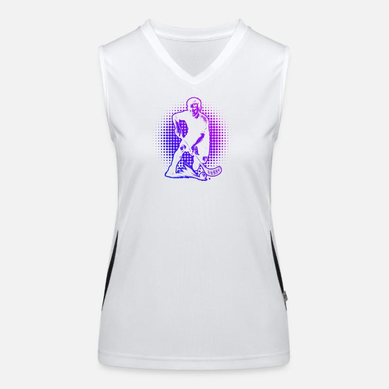 Clear floorball motif for every day Women's Functional Contrast Tank Top