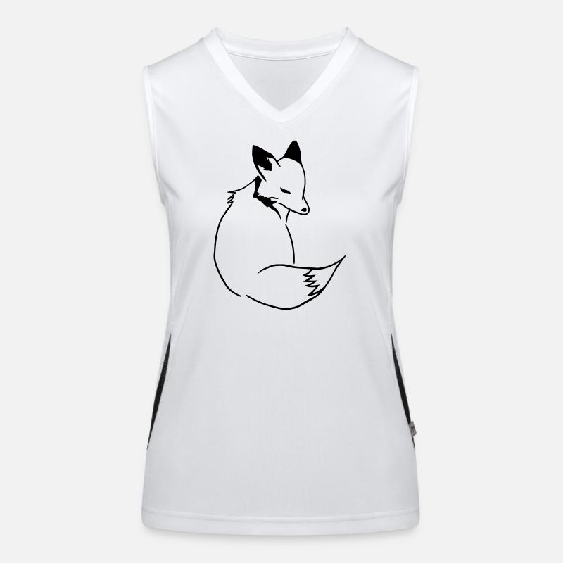Fuchs Comic: Schlau, Foxy & Manga Style Funktionelles Kontrast-Tank Top für Frauen