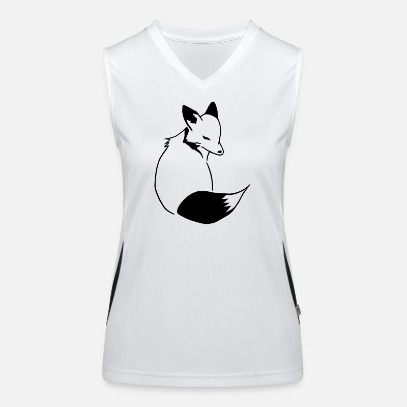 Fuchs Comic: Schlau, Foxy & Manga Style Funktionelles Kontrast-Tank Top für Frauen