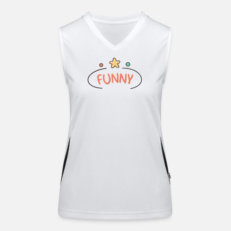 Funny Playful Star Lettering Women's Functional Contrast Tank Top