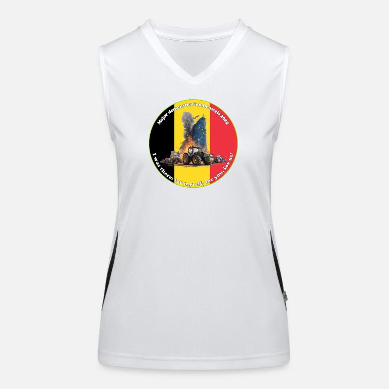 Farmers' protests in Brussels 2025 Women's Functional Contrast Tank Top