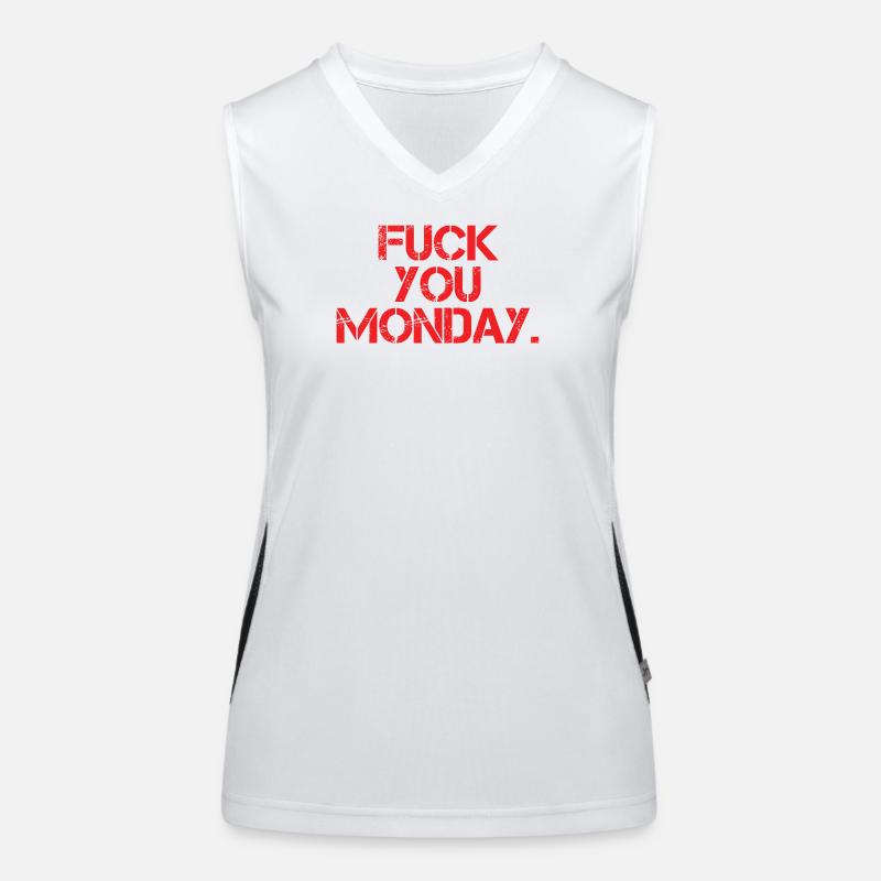 Fick dich Montag Funktionelles Kontrast-Tank Top für Frauen