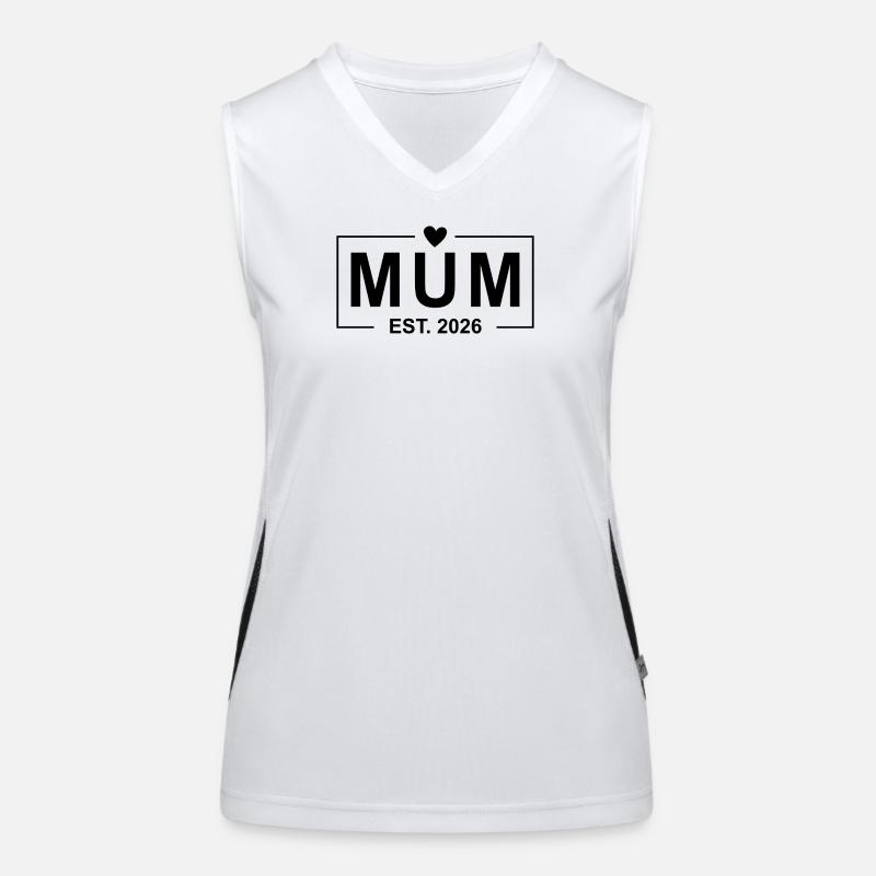 Mum Est. 2026 - Women's Functional Contrast Tank Top - white/black
