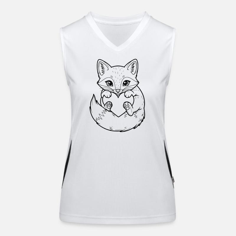 Cute fox with heart – for animal lovers Women's Functional Contrast Tank Top