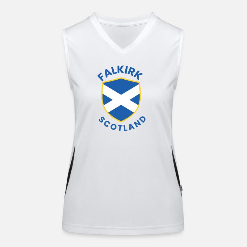 Falkirk Scottish Shield-Design Funktionelles Kontrast-Tank Top für Frauen