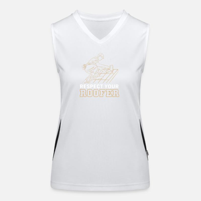 Dachdecker Handwerker Beruf Spruch Funktionelles Kontrast-Tank Top für Frauen