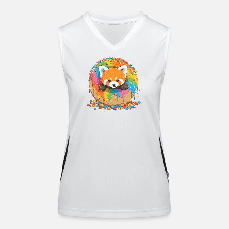 Regenbogen Donutfuchs Funktionelles Kontrast-Tank Top für Frauen