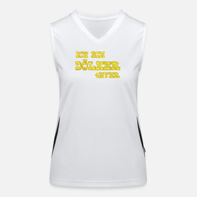 Ich bin Dölker 4 ever Funktionelles Kontrast-Tank Top für Frauen