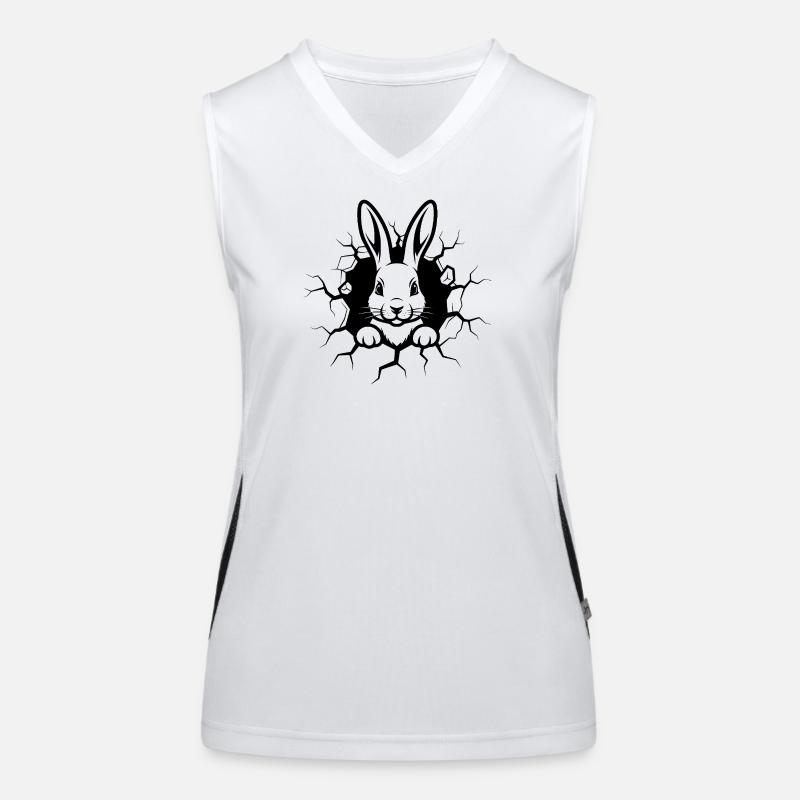 Motif d’animal mignon en forme de brise murale en forme de lapin. Débardeur respirant contrasté Femme