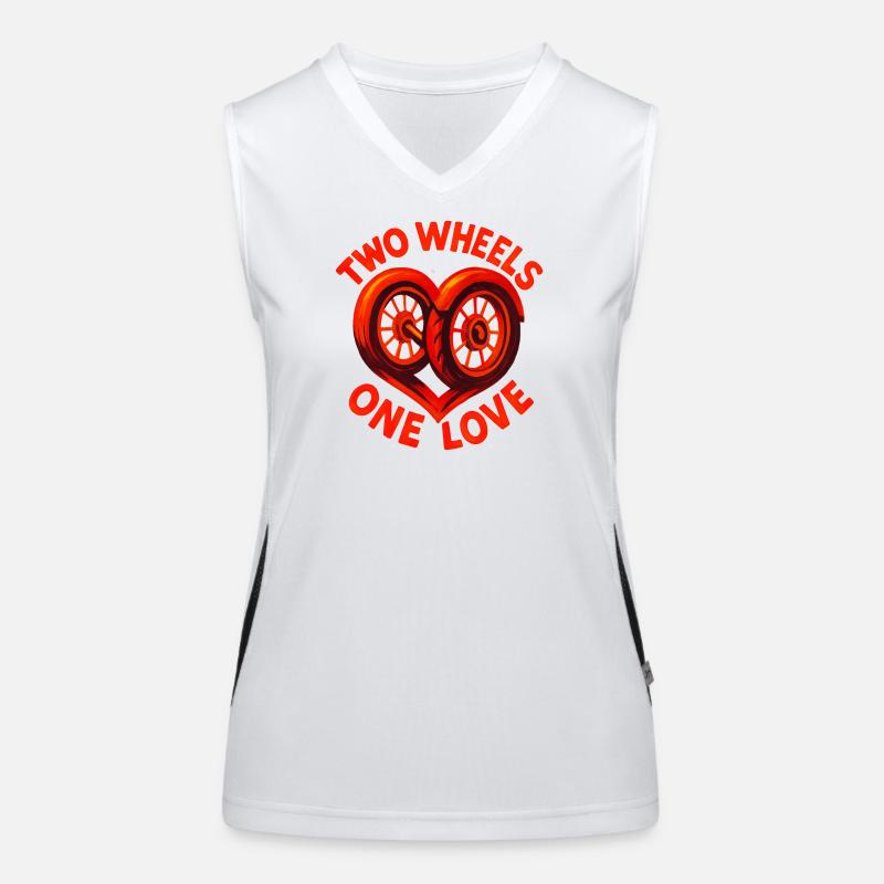 Two Wheels One Love - Motorcycle - Biker Women's Functional Contrast Tank Top