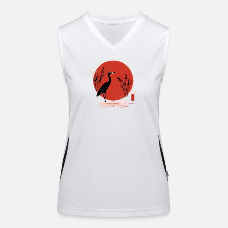 Red Crane Ukiyoe Women's Functional Contrast Tank Top