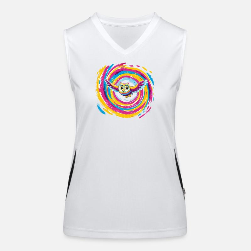 Spirale de la chouette colorée Débardeur respirant contrasté Femme