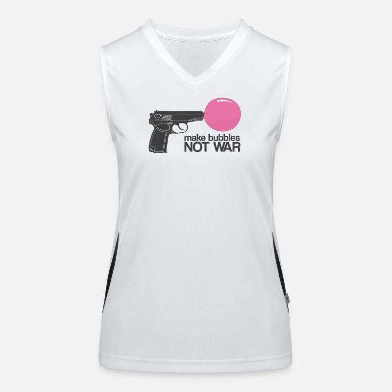 Make Bubbles Not War – Funny Ironic Gun Funktionelles Kontrast-Tank Top für Frauen