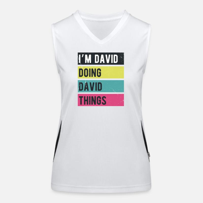 I'm David Doing David Things Retro Colors Women's Functional Contrast Tank Top